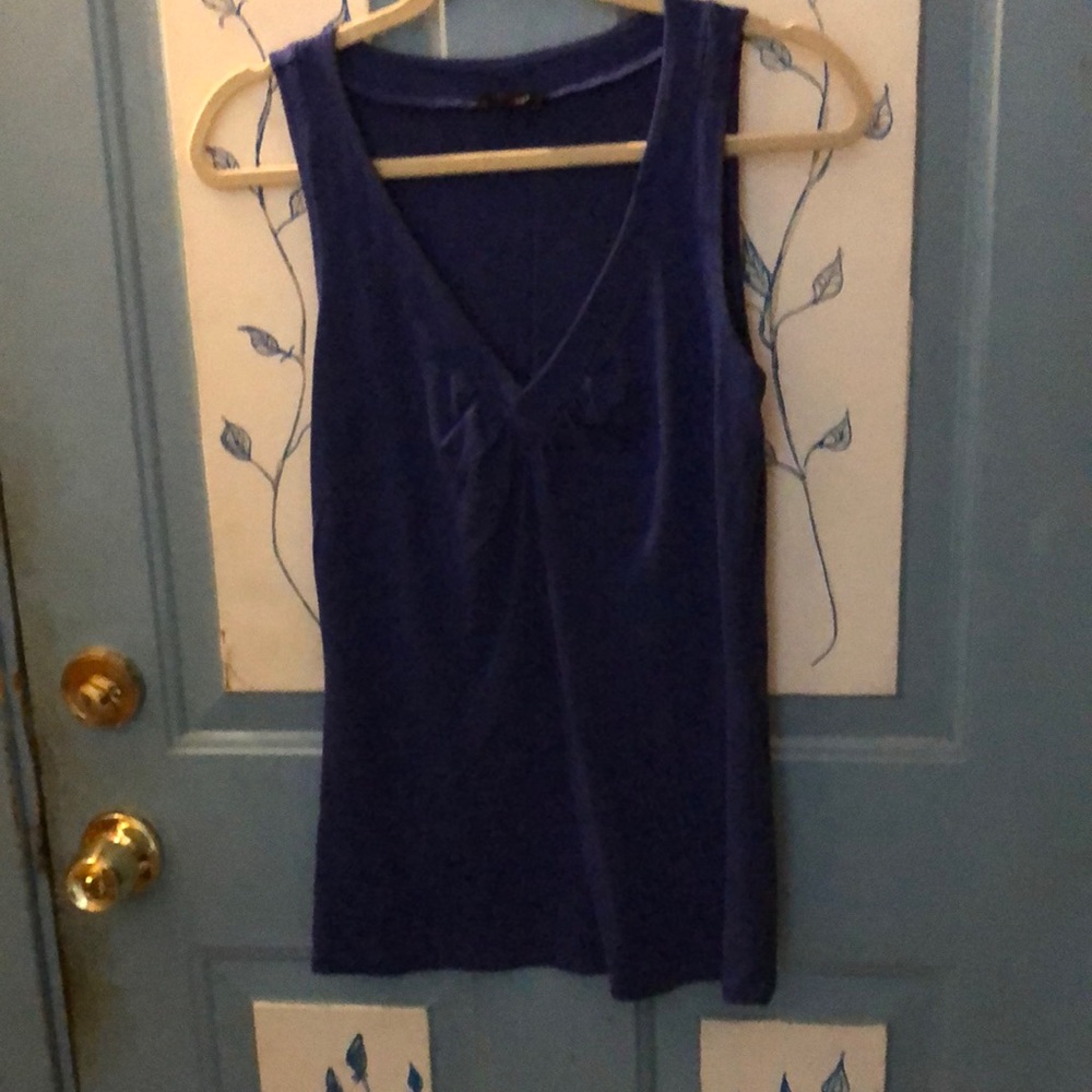 A blue tank top